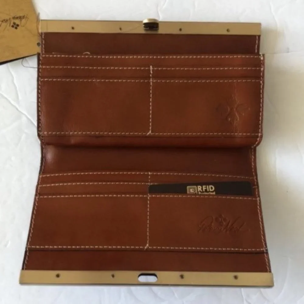 Patricia Nash Cauchy Leather Frame Wallet Tooled Florence